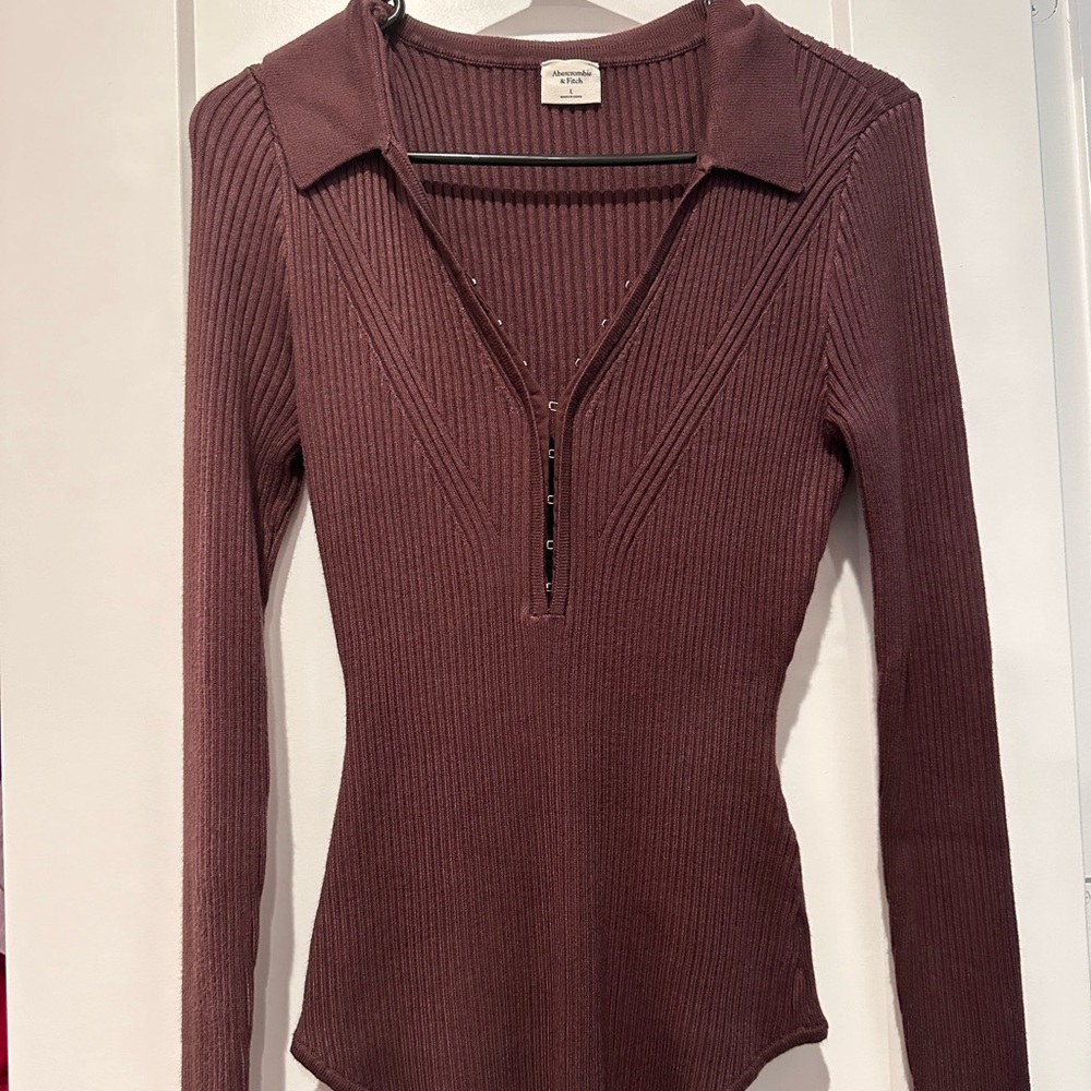 Brown long sleeve Abercrombie and fitch body suit